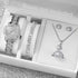 6PCS Fashion Full Diamond Women’s Watch Set featuring a diamond watch, bracelets, earrings, and necklace in a gift box.