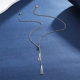 Silver Triangle Pendant Necklace silver finish shine