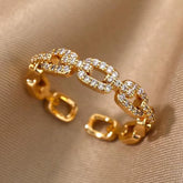 EverTwist™ Geometric Zircon Open Ring – Timeless Sparkle, Modern Love