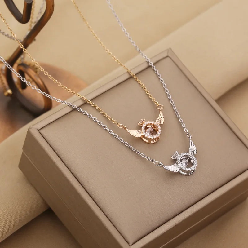 Angel Wings Clavicle Necklace lightweight design