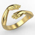 Vintage Couple Rings Set featuring a unique gold ring design with intertwined hands symbolizing love and connection.