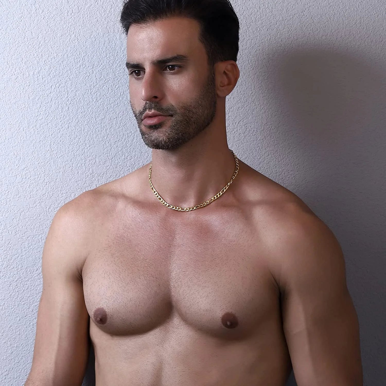 Layered Gold Cross Necklaces for Men Boys Stainless Steel Figaro Twist Rope Pendant Chain Set Religious Christian Birthday Valentines Day Jewelry Gifts Him Teen Dad Husband Adults Kids Ideas