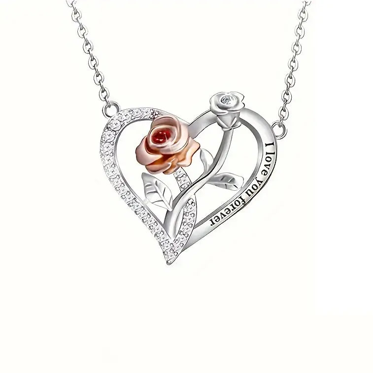 I Love You Forever Rose Gift Box Necklace romantic gift