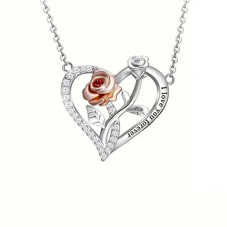 I Love You Forever Rose Gift Box Necklace romantic gift