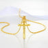 24K gold cross pendant necklace on a delicate chain, showcasing a polished gold-tone finish.