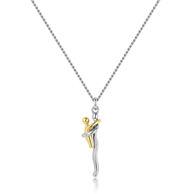 14K Gold Plated Embrace Jewelry Set necklace front view