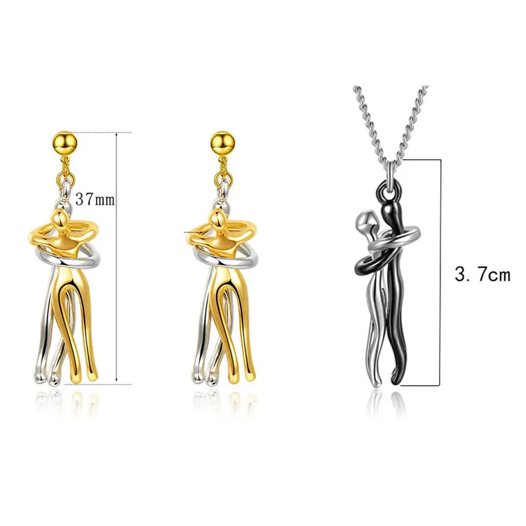 14K Gold Plated Embrace Jewelry Set full view