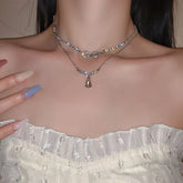 Silver Triangle Pendant Necklace formal wear accessory