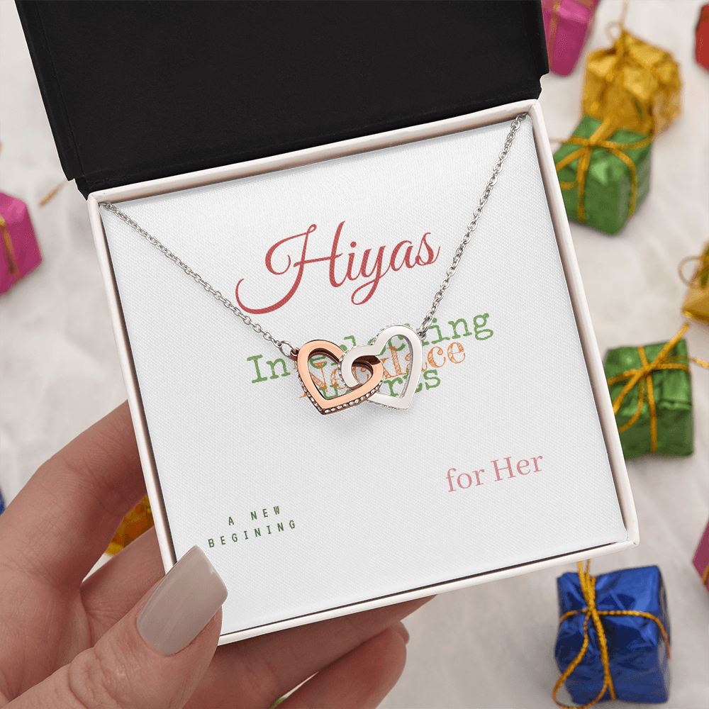 Interlocking Hearts Necklace gift presentation