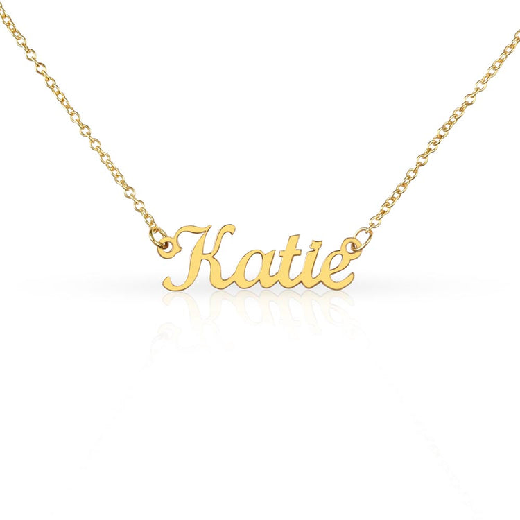 Custom Name Necklace for Women worn on model
