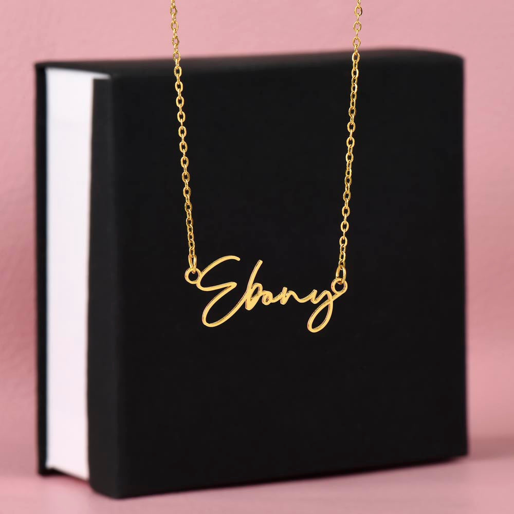 Personalized name necklace featuring the name &