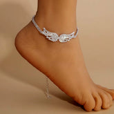 Celestia™ Angel Wings Rhinestone Anklet – Sparkle with Every Step