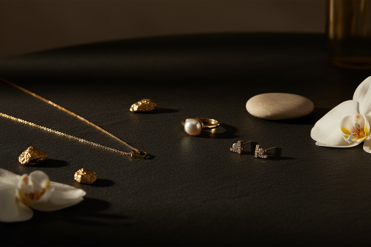 Dark Luxury Jewelry Scene