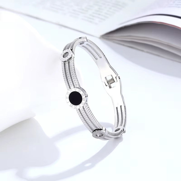 Roman Numeral Gear Bangle for Women elegant design